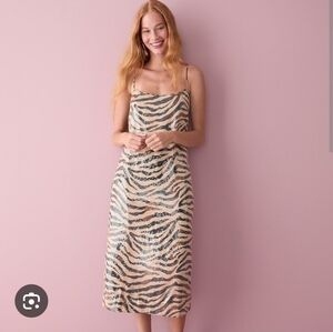 Jcrew Collection Sequin Zebra Dress